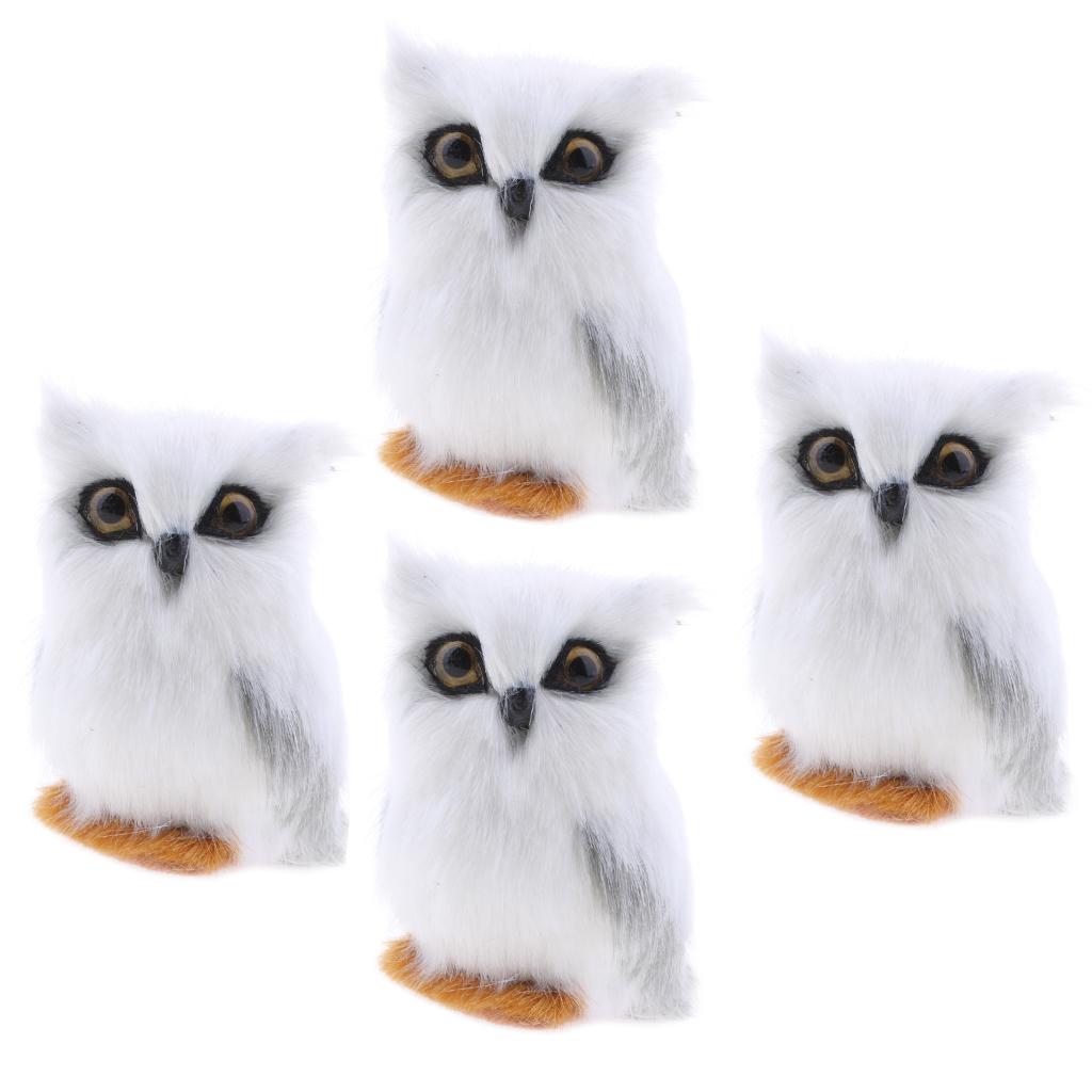 4x/set Mini Simulation Owl Animal Home Decoration Simulation Artificial Owl