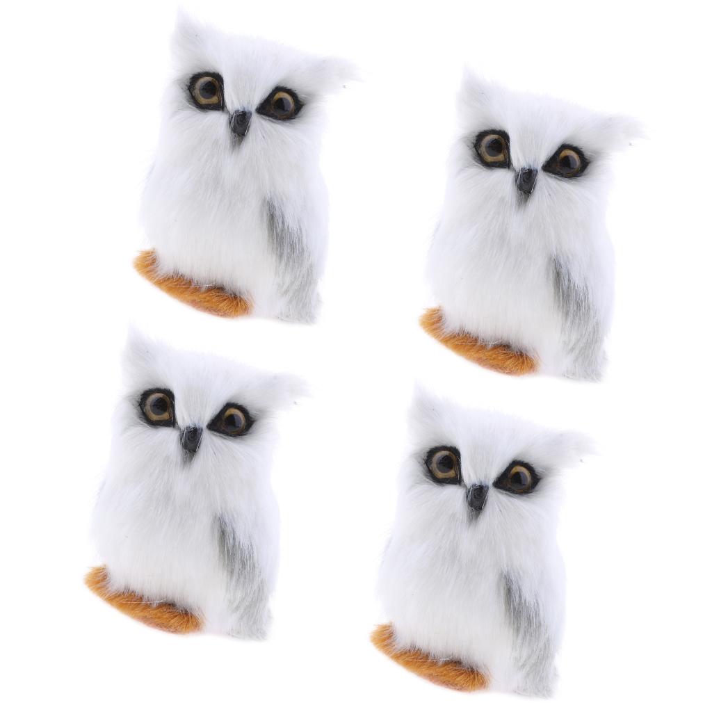 4x/set Mini Simulation Owl Animal Home Decoration Simulation Artificial Owl