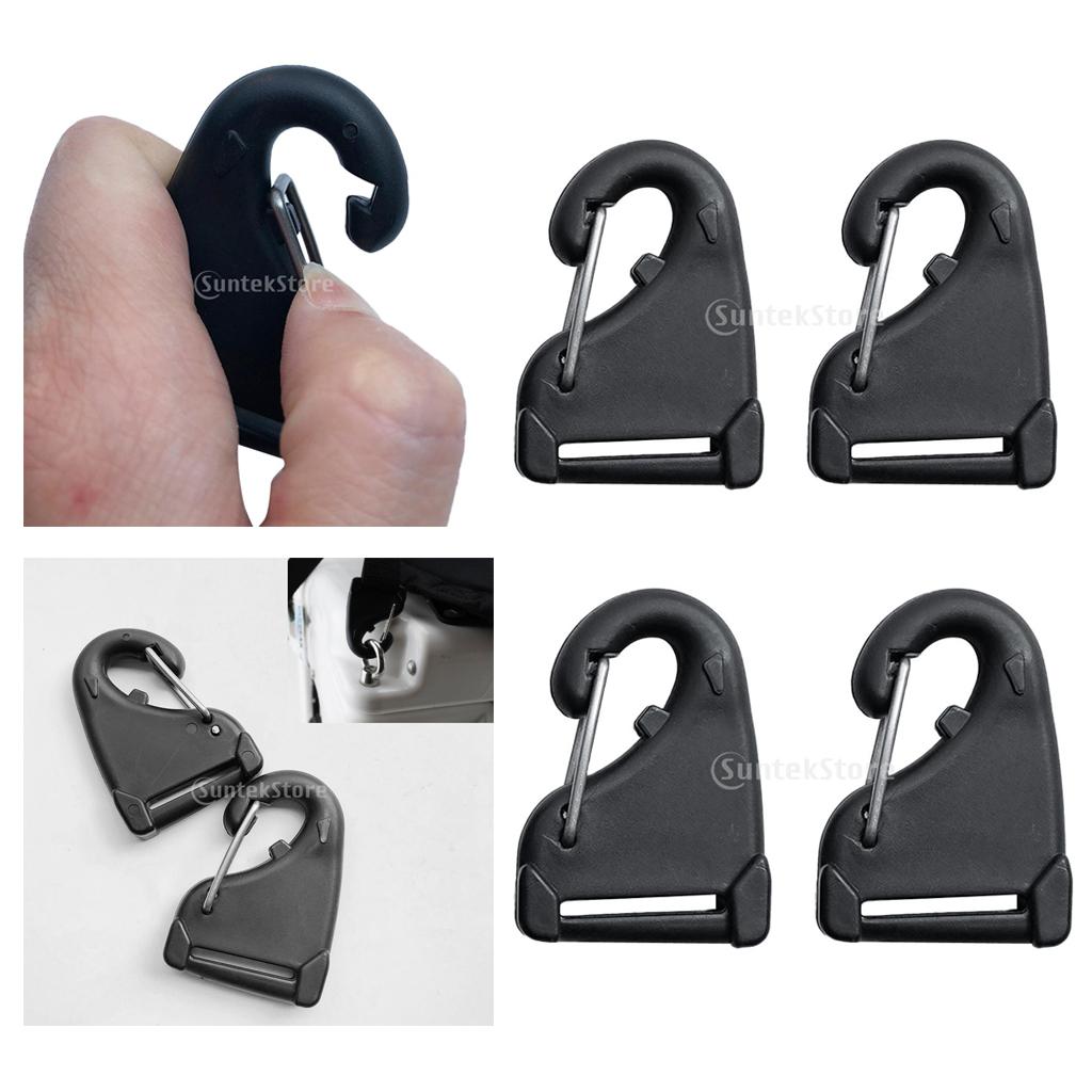 4 Pcs Nylon Kayak Webbing Snap Hook Snap Hook Carabiner Outdoor Kayak Canoe