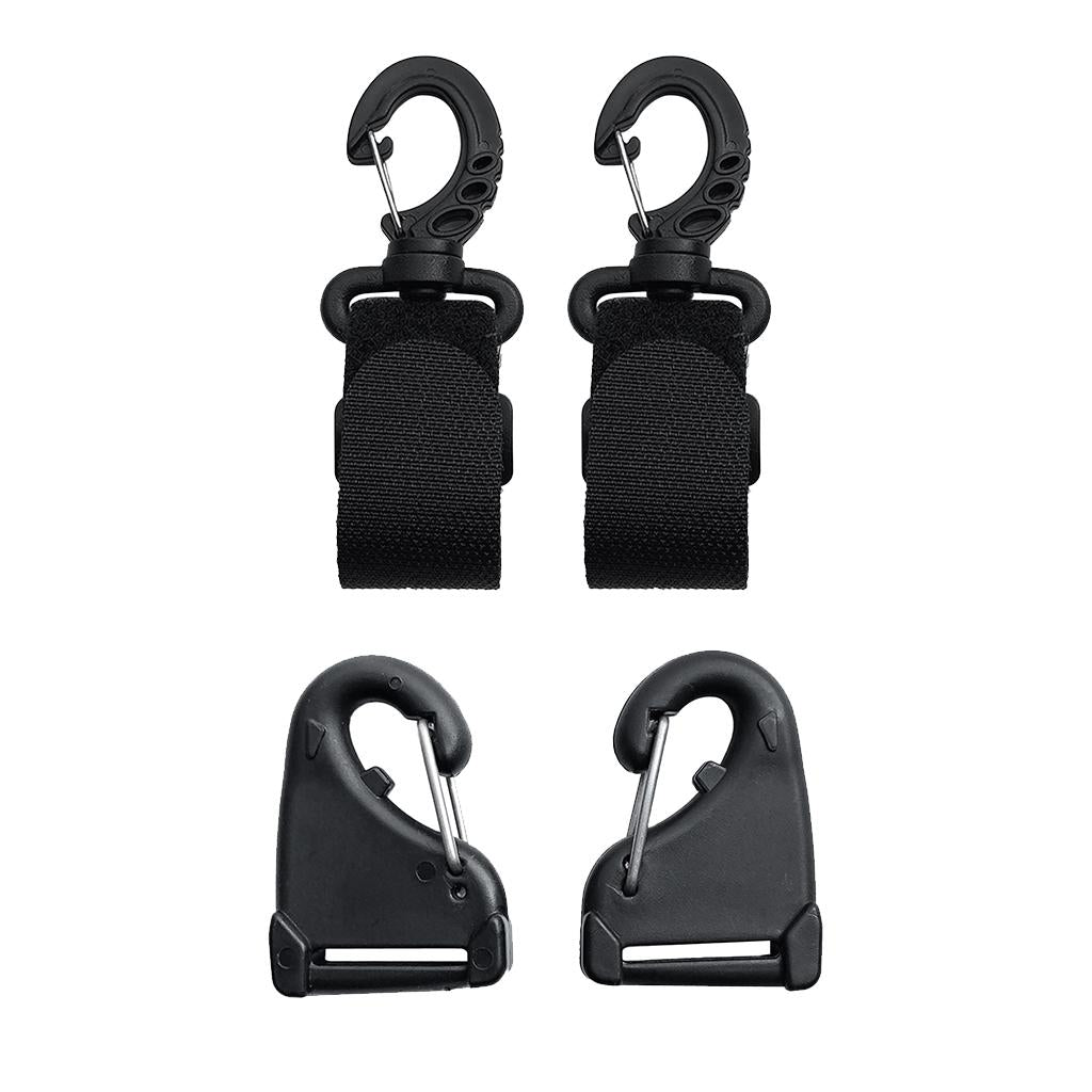 2pcs Kayak Paddle Clip Oar Holders+2Pcs Nylon Kayak Webbing Snap Hooks