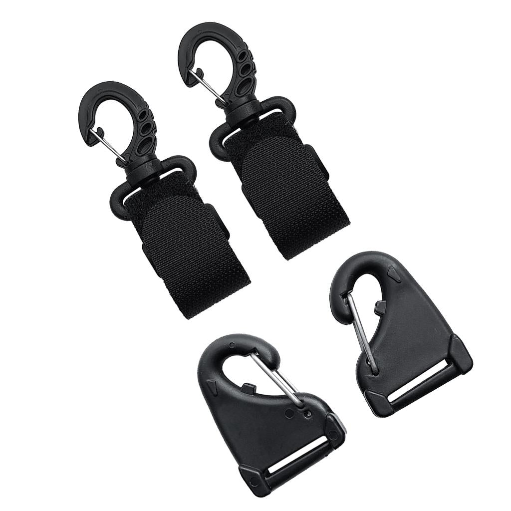 2pcs Kayak Paddle Clip Oar Holders+2Pcs Nylon Kayak Webbing Snap Hooks