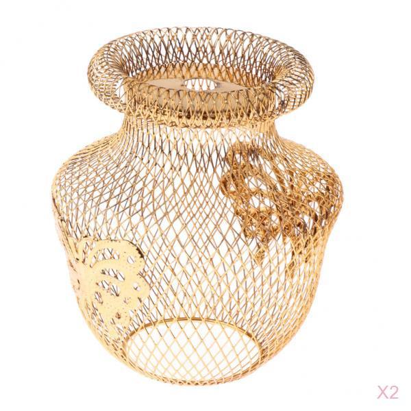 2Pcs Iron Table Lamp Shade Modern Standard Butterfly Pattern Lamp Shade Gold