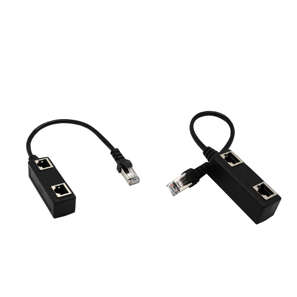 2Pack 1 to2 Socket LAN Ethernet Network Plug Splitter Extender Adapter