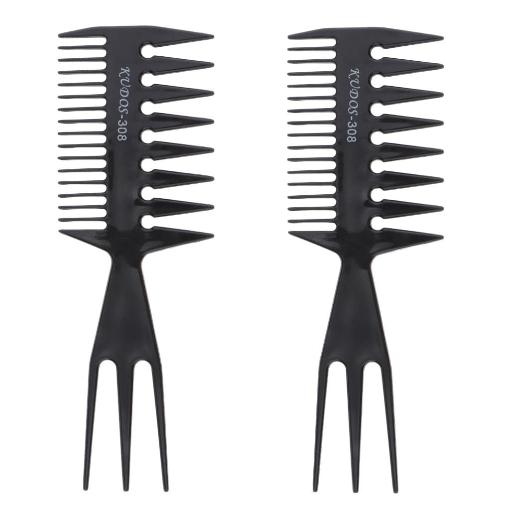 2x Salon Afro Hair Pick Brush Comb Hairdressing Hair Styling Comb Braid Tool