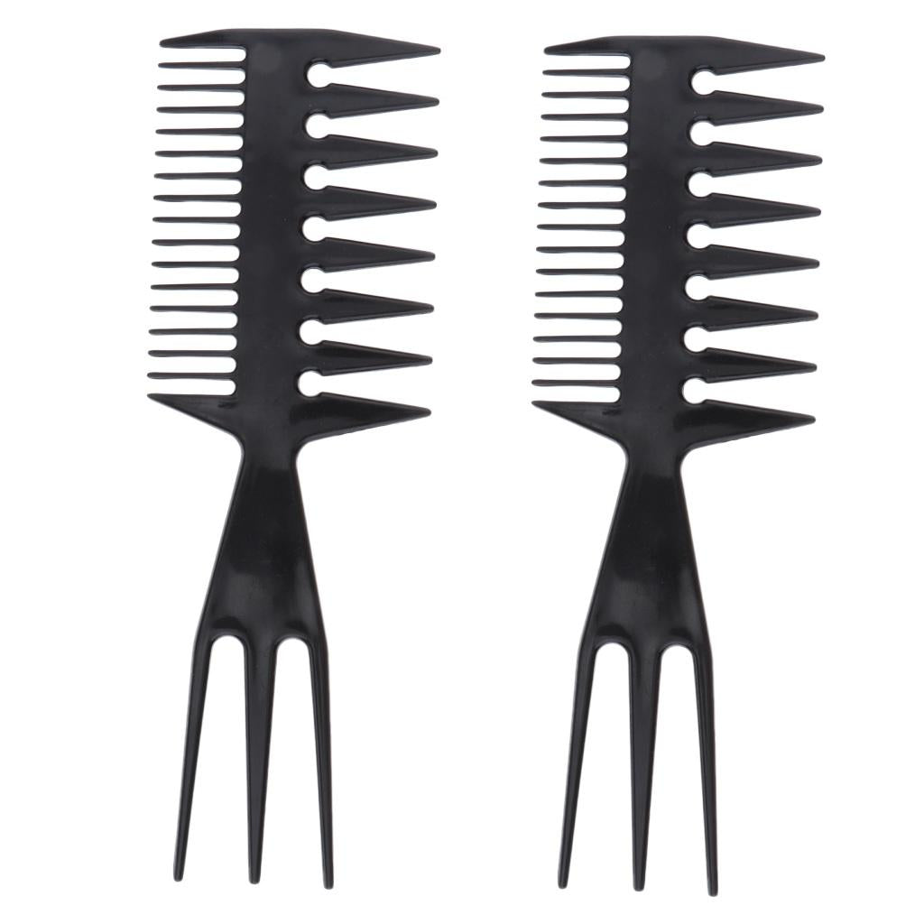 2x Salon Afro Hair Pick Brush Comb Hairdressing Hair Styling Comb Braid Tool