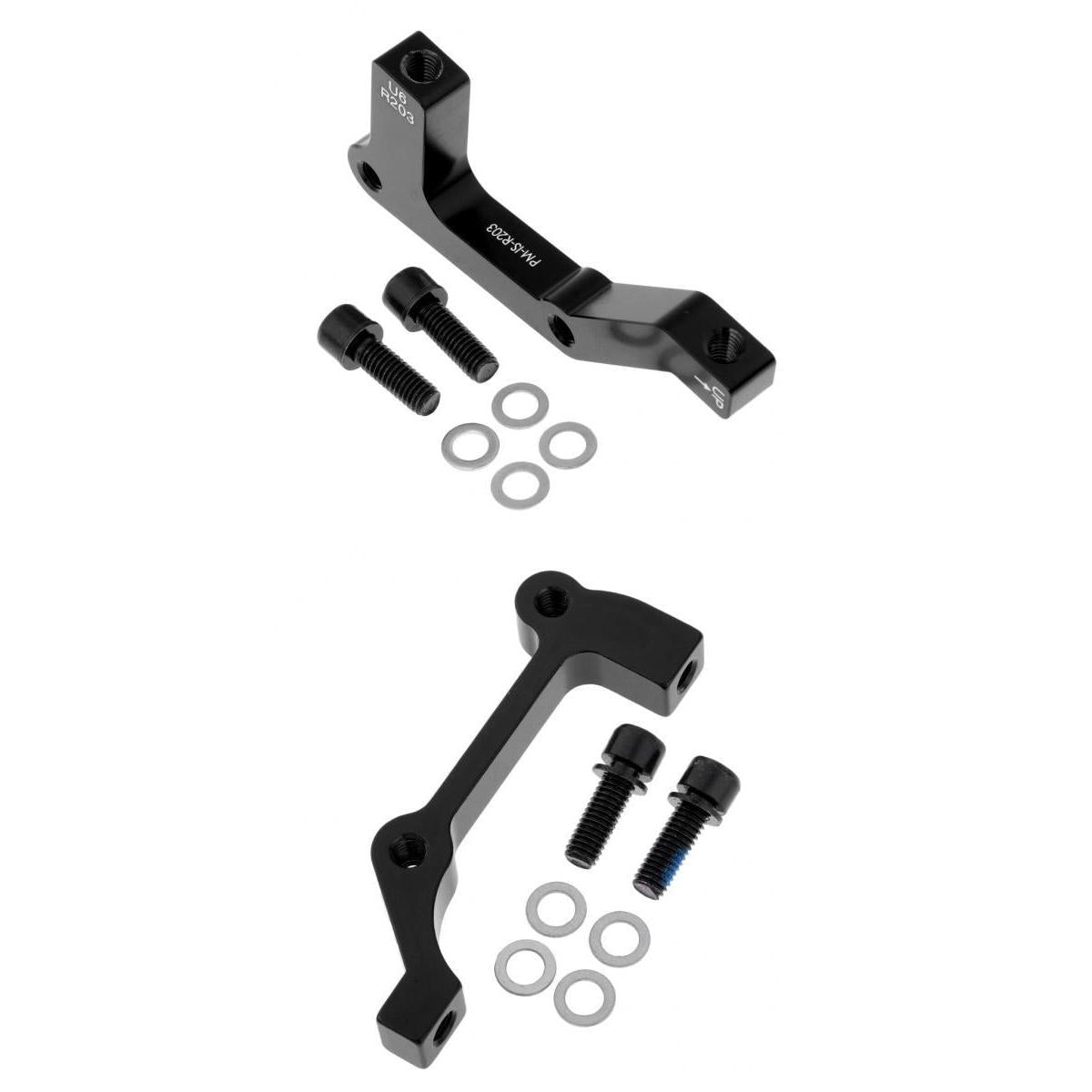 2 Pieces Bike Disc Brake Mount Adaptor for Caliper PM to IS Front Rear Black