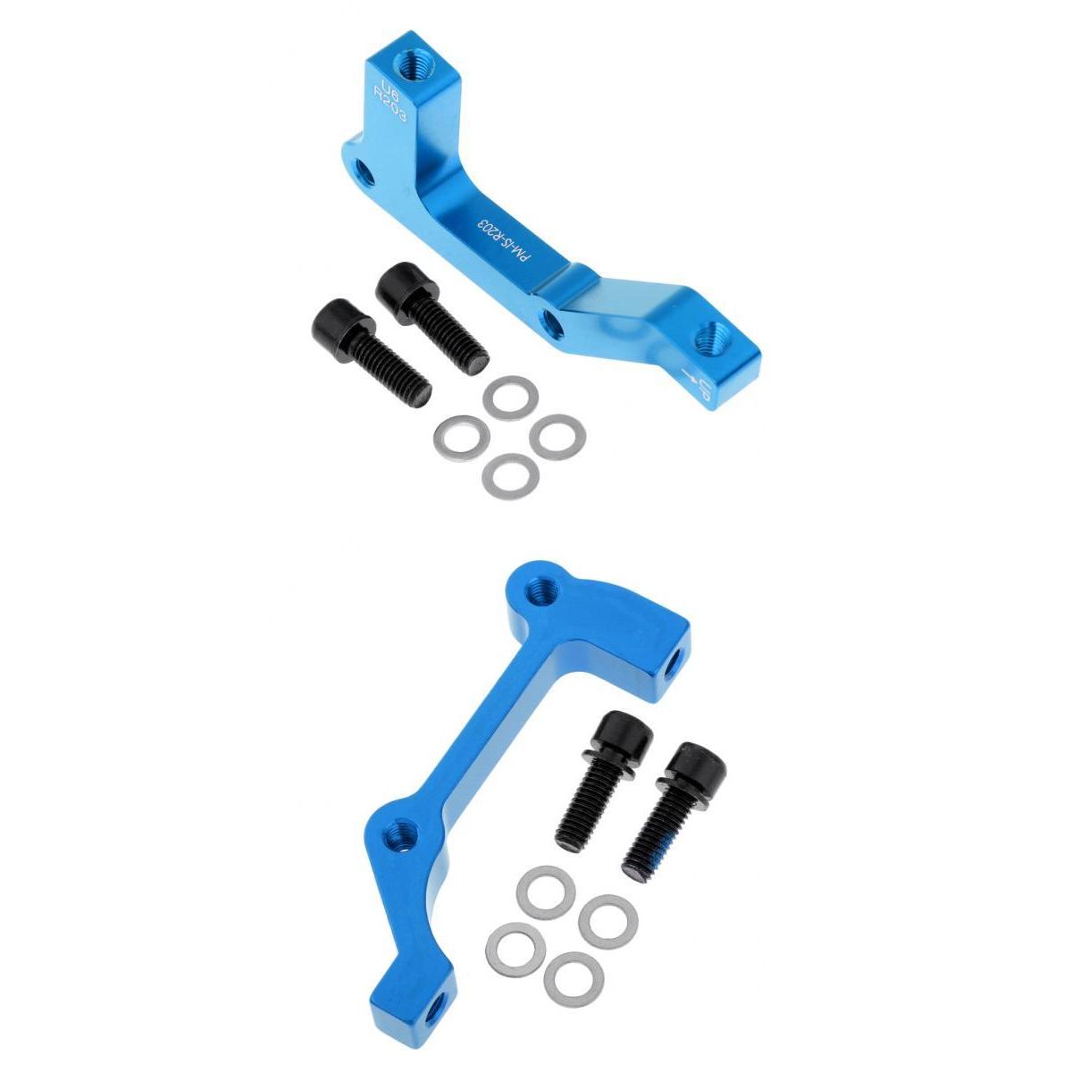 2 Pieces Bike Disc Brake Mount Adaptor for Caliper PM to IS Front Rear Blue