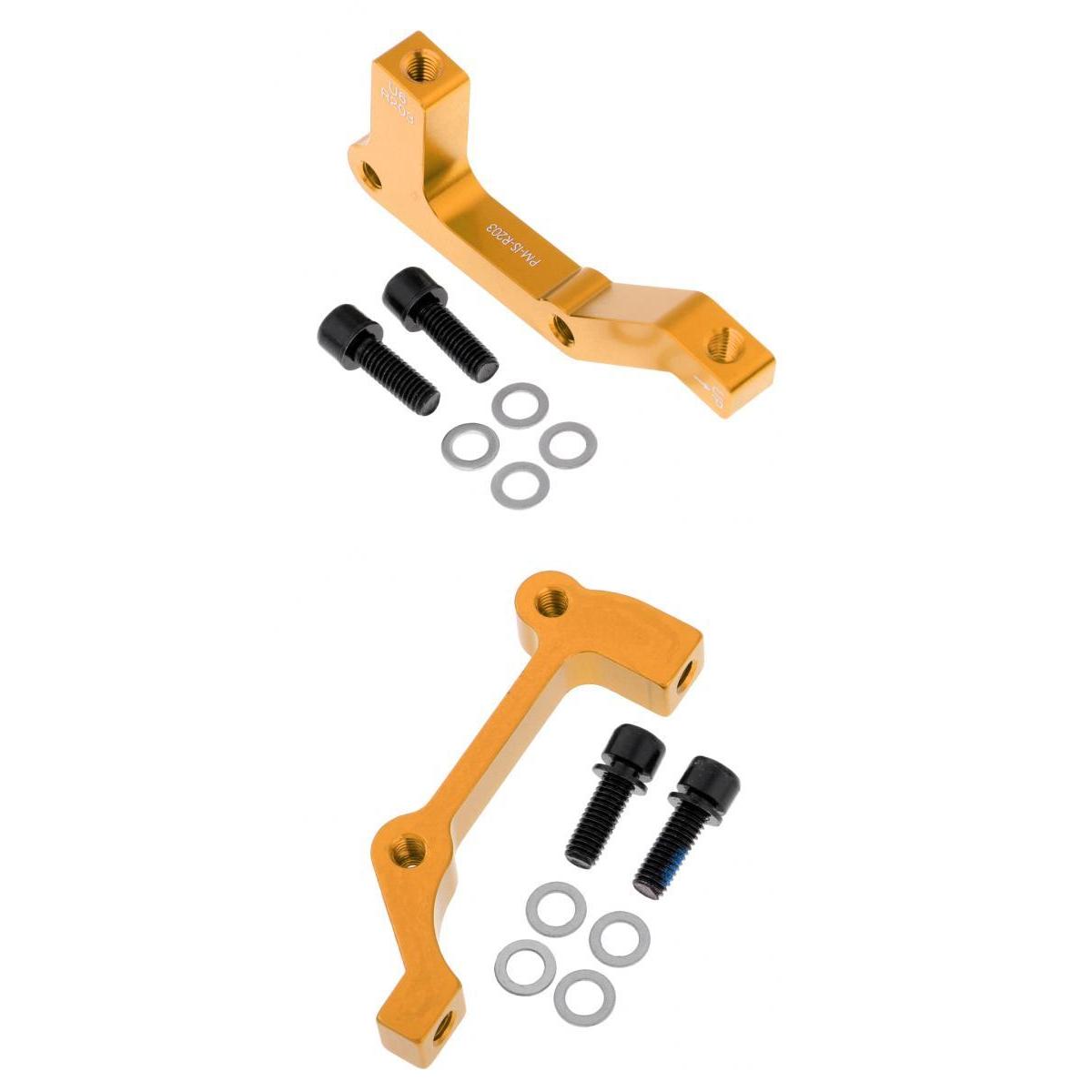 2 Pieces Bike Disc Brake Mount Adaptor for Caliper PM to IS Front Rear Gold