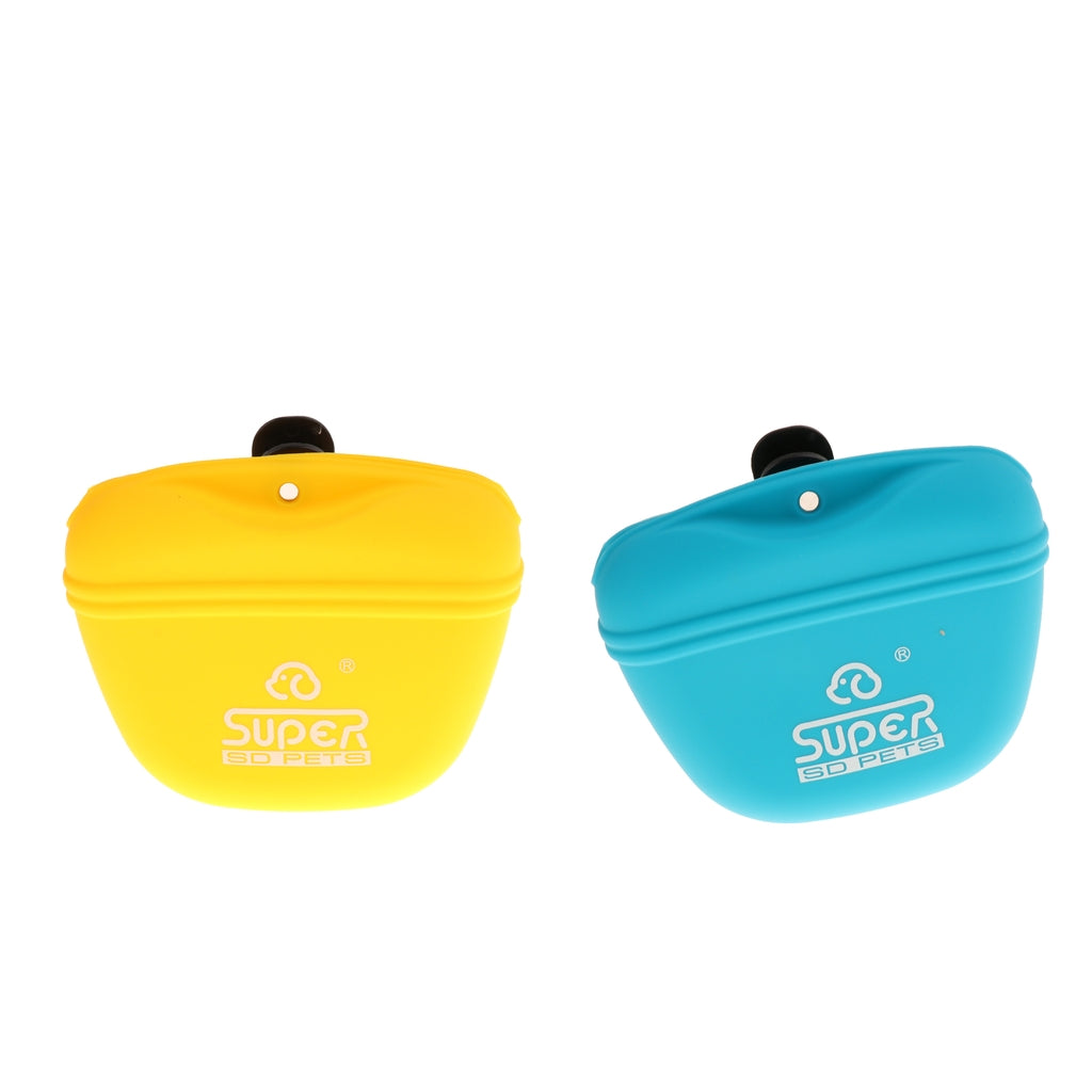 2 Pcs Silicone Dog Treat Bag Pet Outdoor Training Pocket Food Snack Pouch