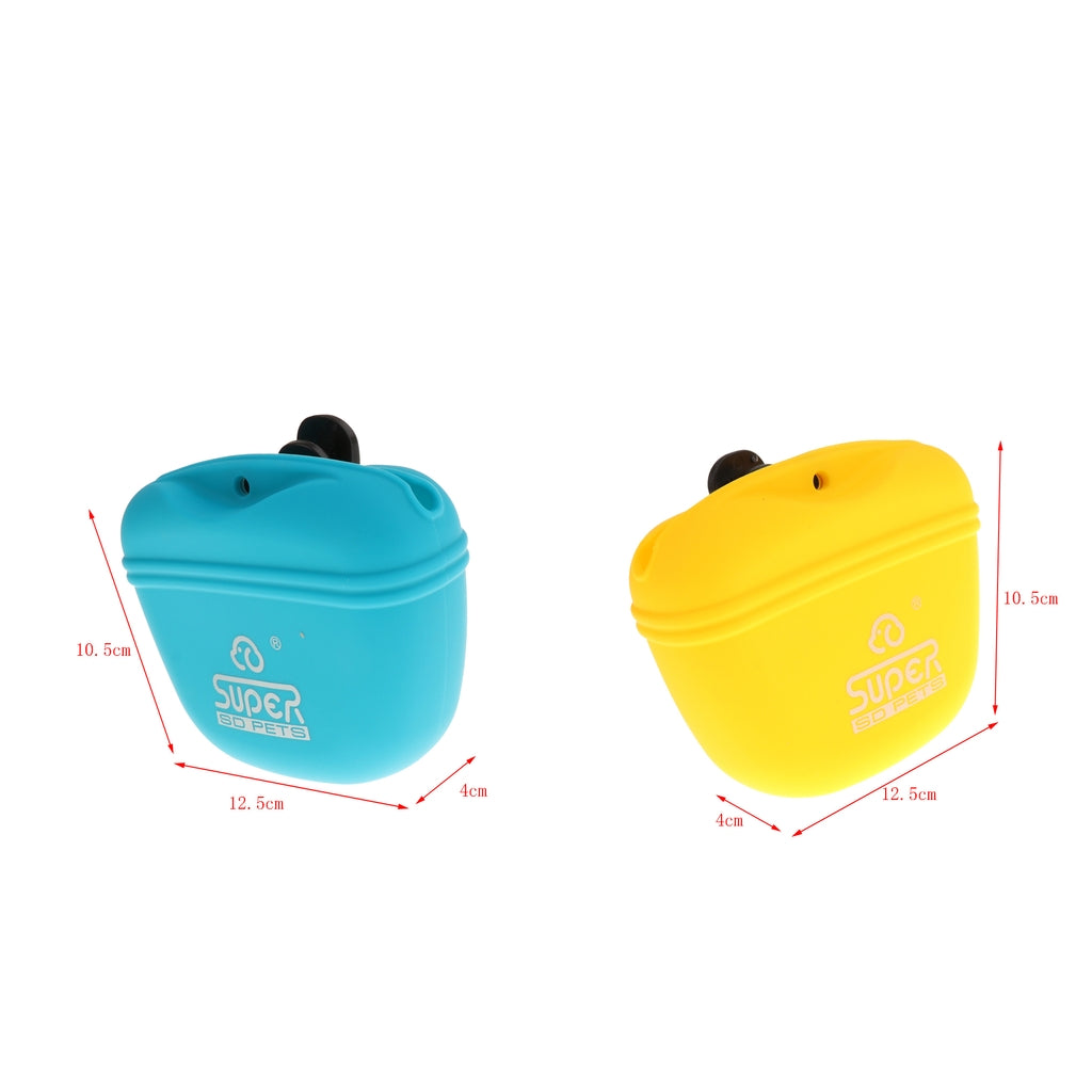 2 Pcs Silicone Dog Treat Bag Pet Outdoor Training Pocket Food Snack Pouch