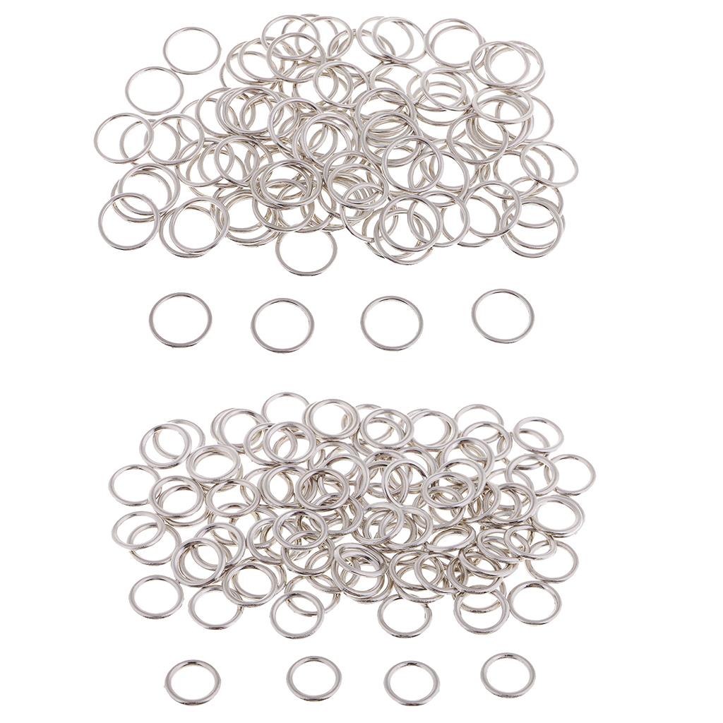 200pcs Alloy Bra Strap Adjuster Sliders O Ring Lingerie Sewing Crafts 8/12mm