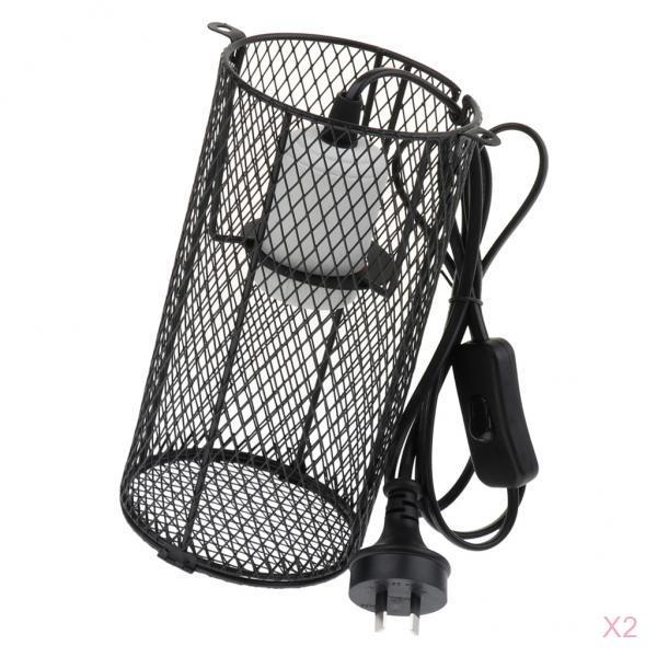 2 Pcs Reptile Anti-scald Heating Lamp Shade Light Holder Bulb E27 AU Plug