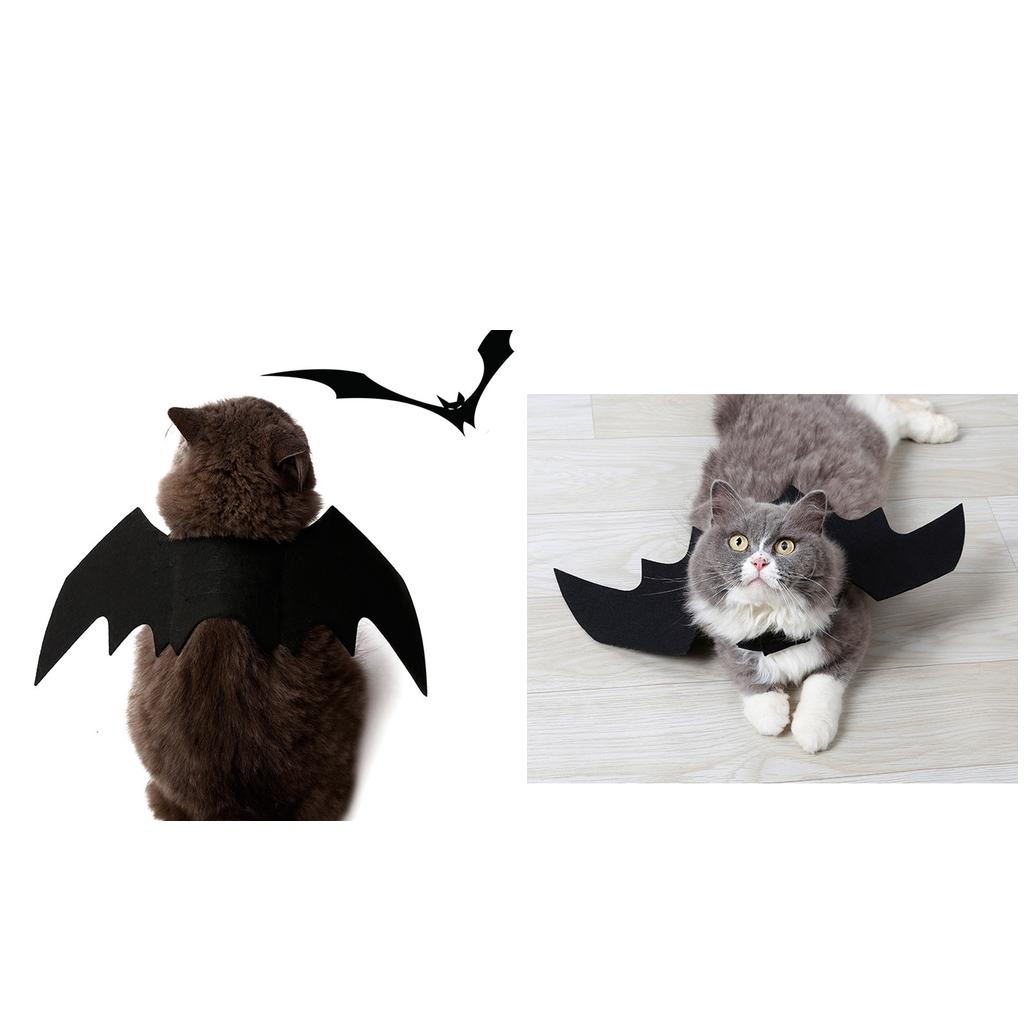 2 Pcs Halloween Pet Cat Bat Wings Cool Design Party Bat Cosplay Costume