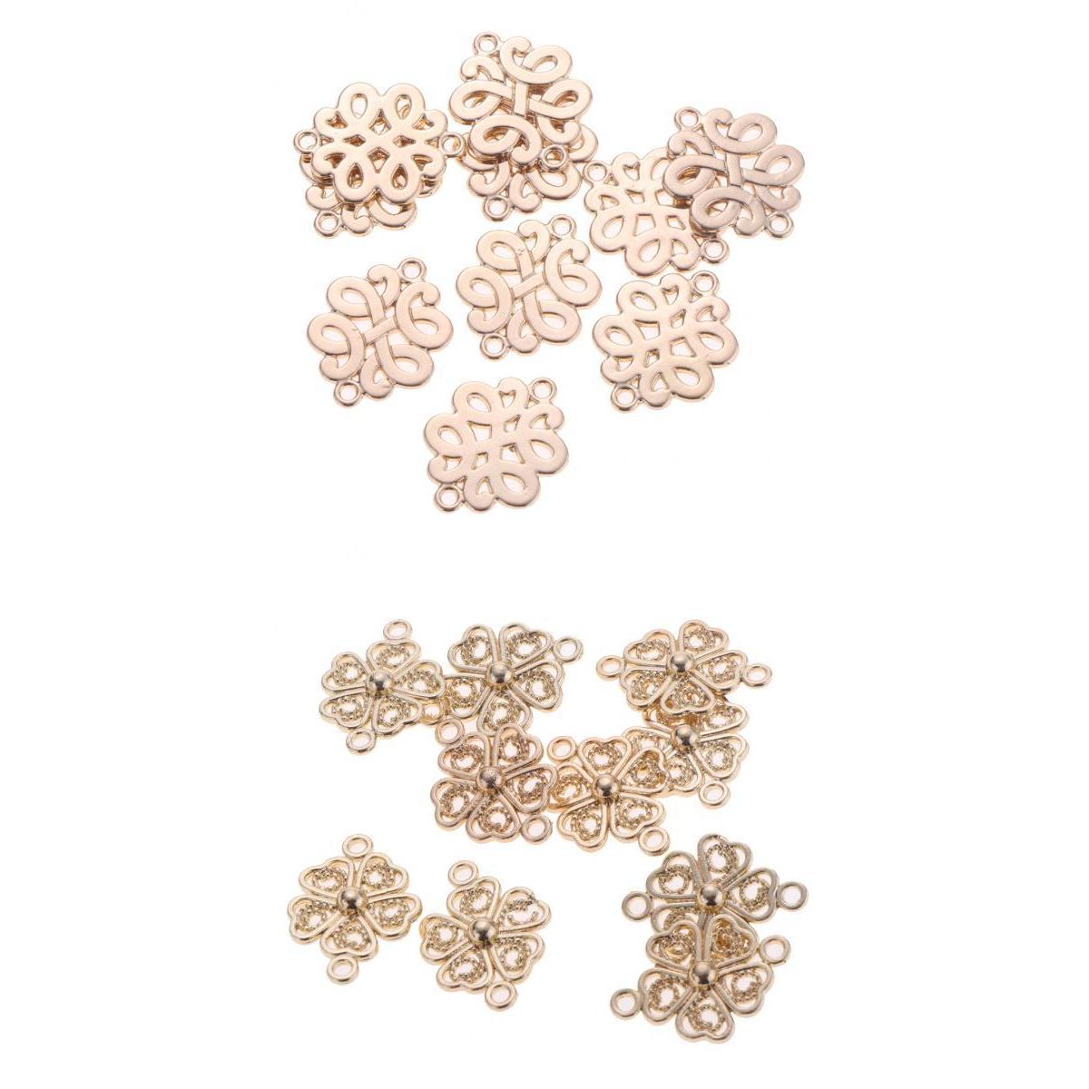 20 Pieces Ethnic Tribe Earring Necklace Bracelet Connector DIY Flower Craft