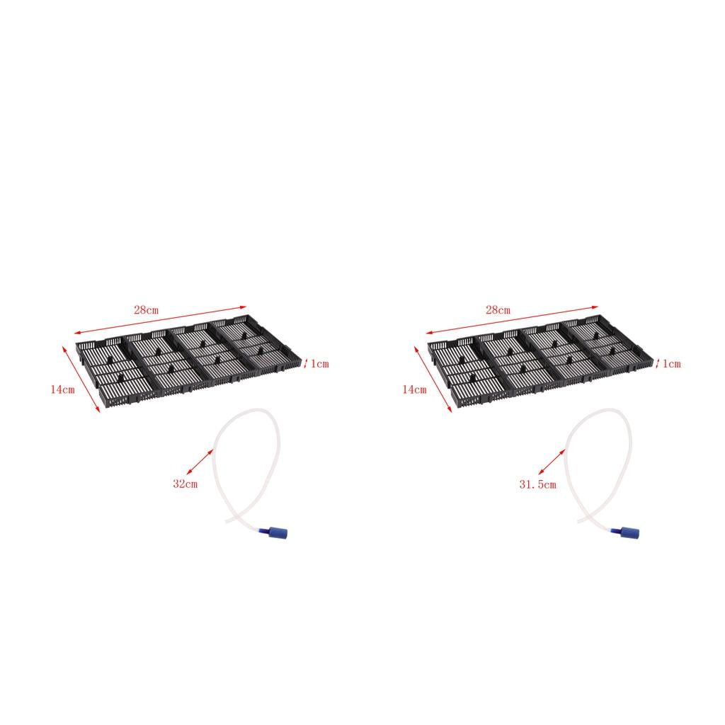 2 Pcs Aquarium Fish Tank Under Gravel Filter Board Plate Air Tube 24P/32P