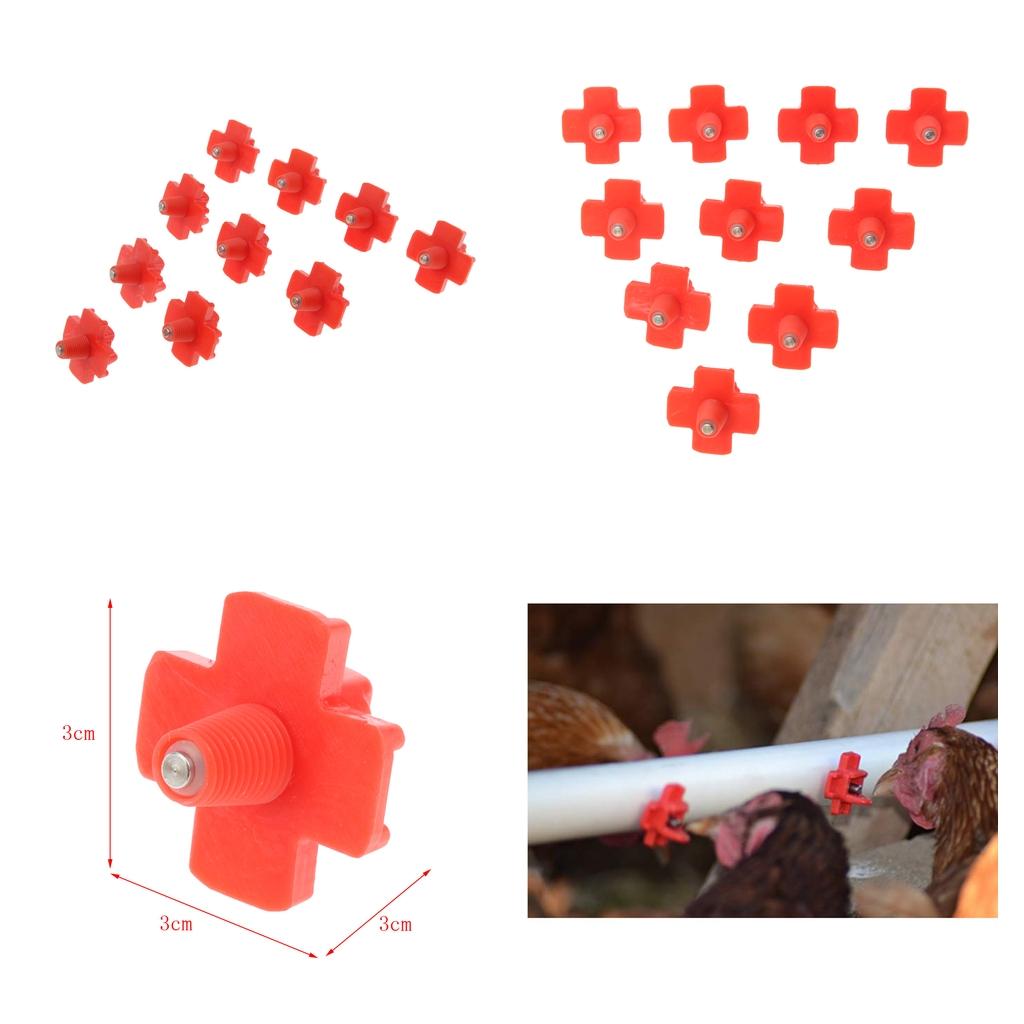 20Pcs New Horizontal Side Chicken Nipples Watering Drinking Fountains