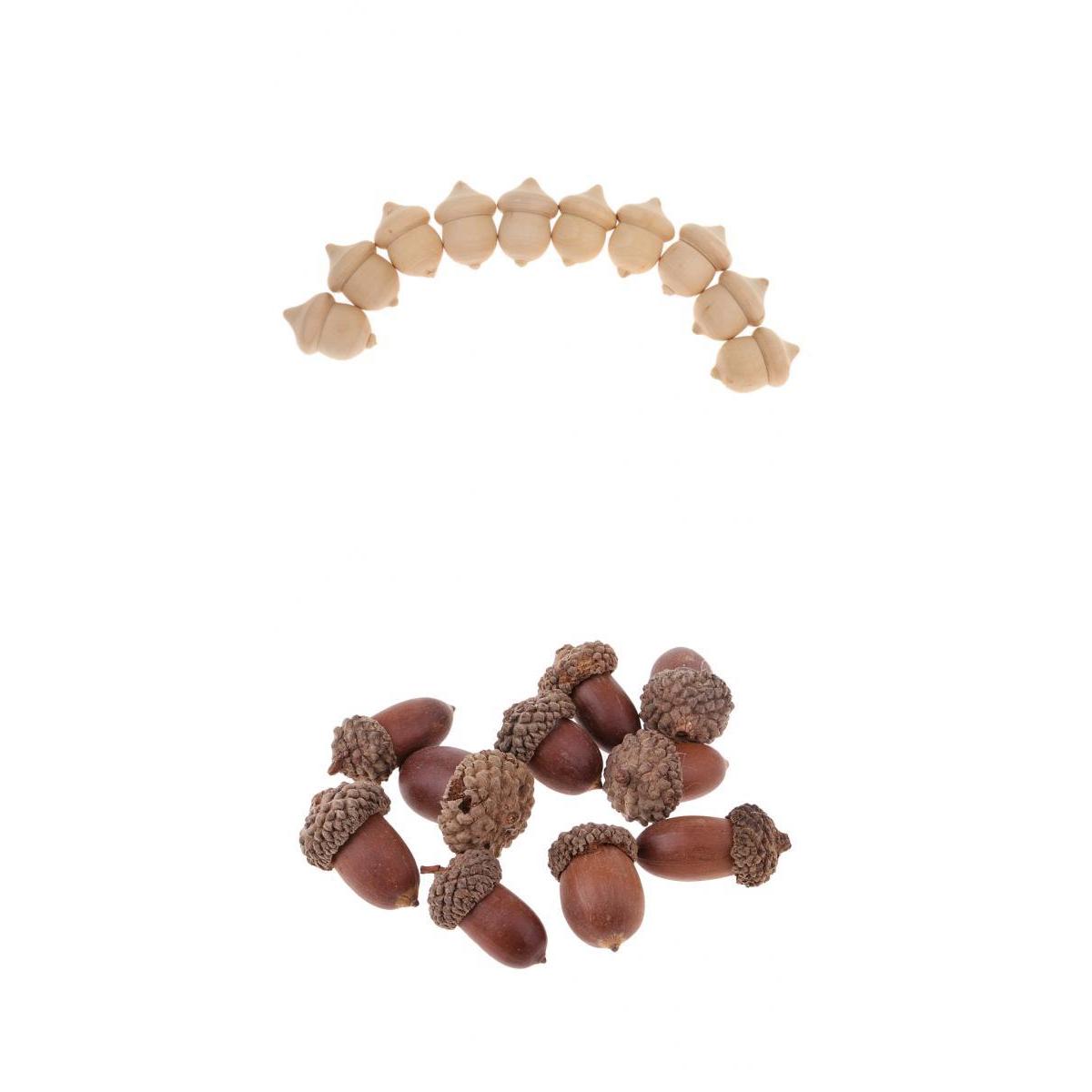 20 Pieces Natural Acorn Wood Acorns Table Ornament Home Decoration DIY Craft