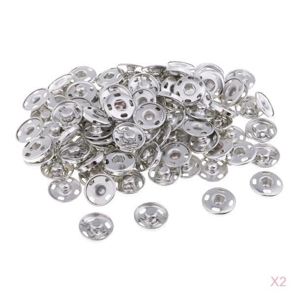 100 Sets Sew-On Snap Fastener Press Stud Button for Clothing Sewing 15mm