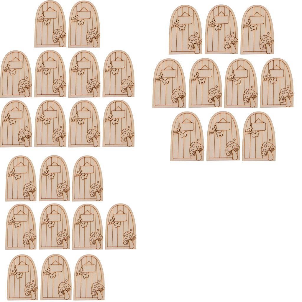 30 Pieces Fairy Gardens Mini Wooden Fairy Door Supplies Accessories