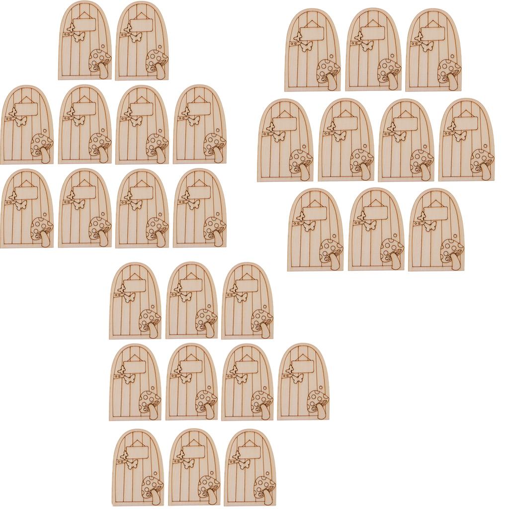 30 Pieces Fairy Gardens Mini Wooden Fairy Door Supplies Accessories