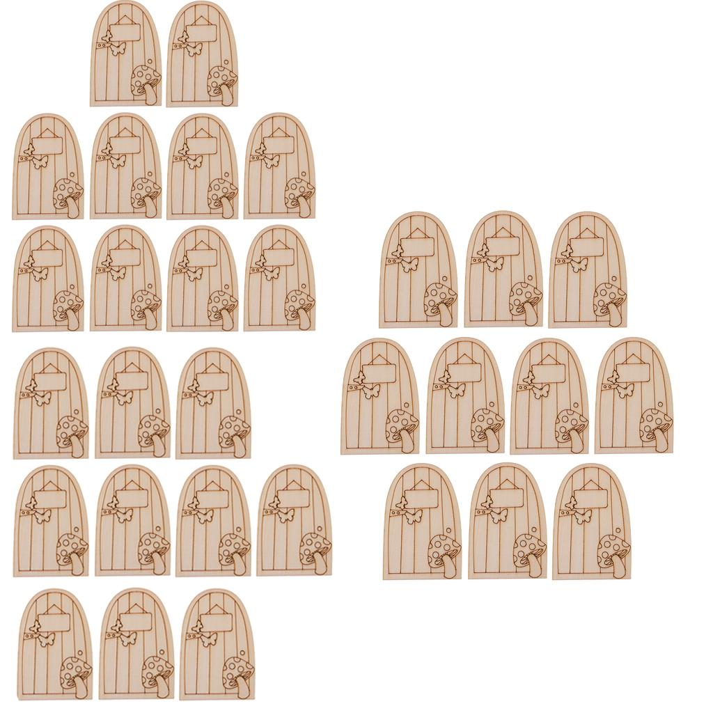 30 Pieces Fairy Gardens Mini Wooden Fairy Door Supplies Accessories