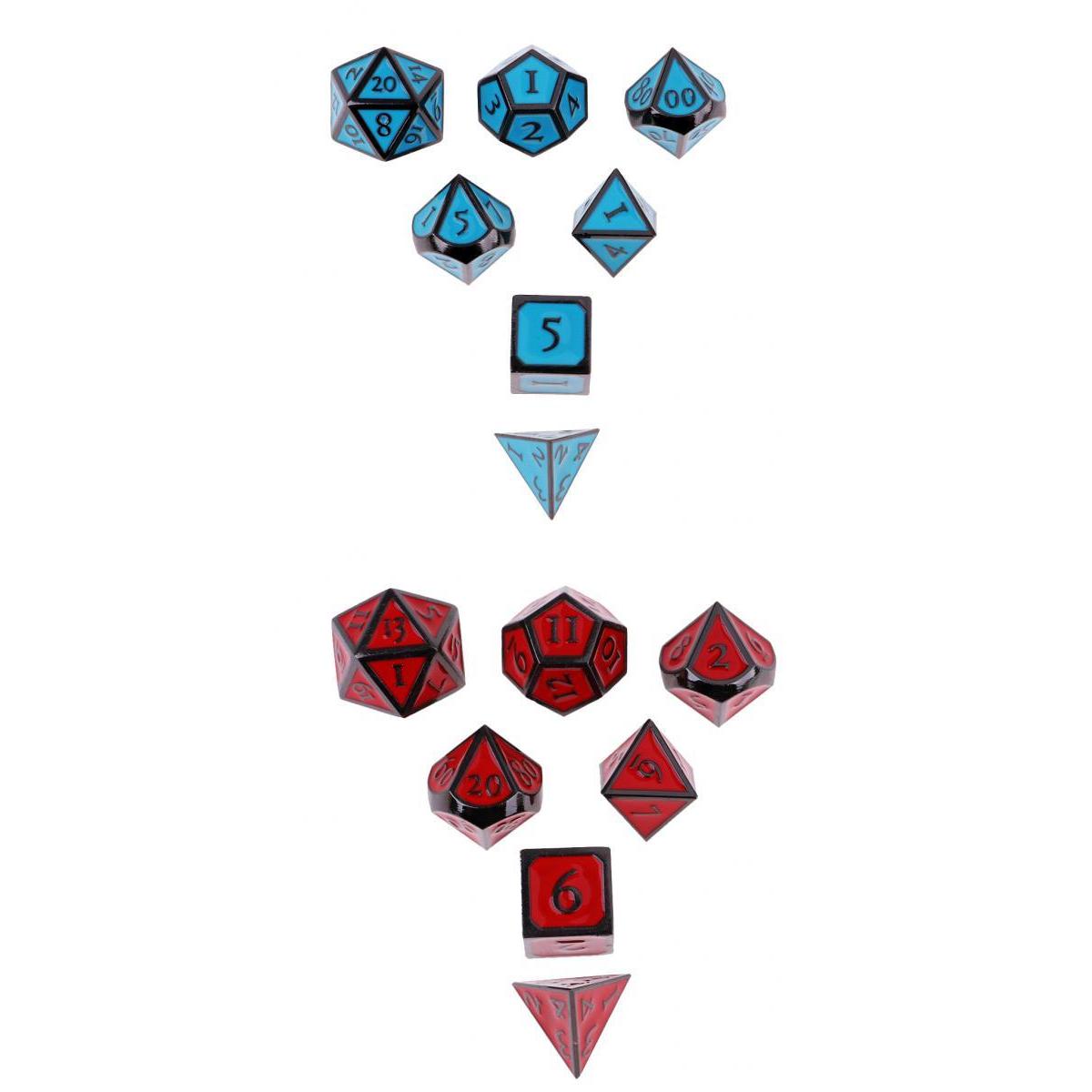 2Set 16mm Zinc Alloy Polyhedral Dice for Table Board Game Party Toy