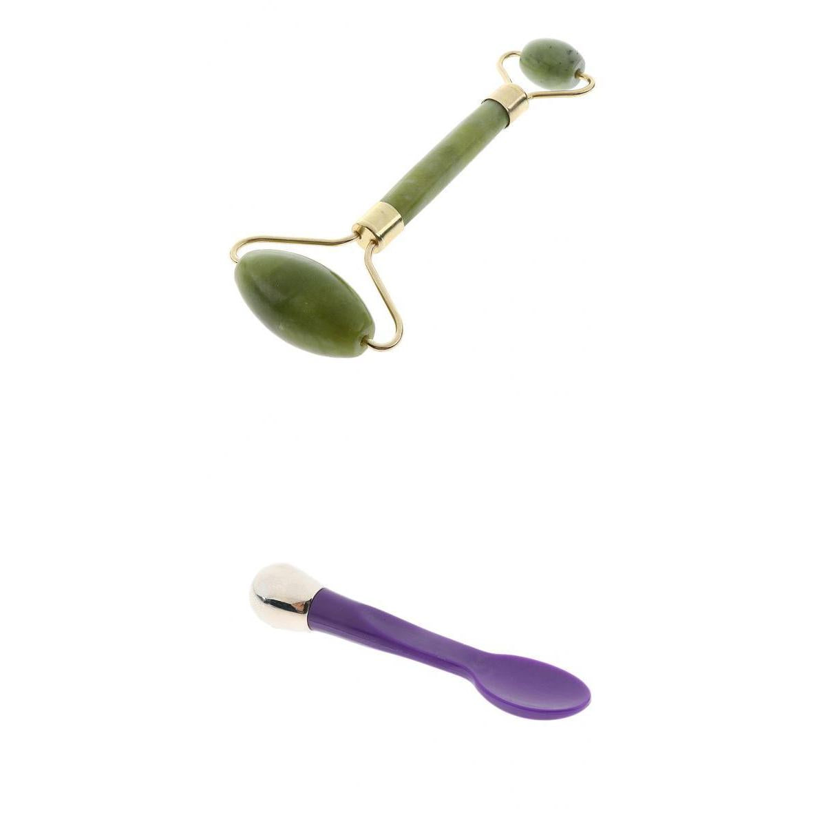 2pcs Double Heads Natural Jade Facial Massage Roller Eye Cream Massage Stick