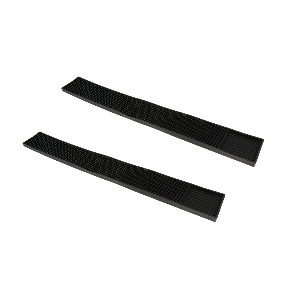2pcs Black Rubber Beer Bar Runner Spill Mat for Home Pub Cafe Party 60x8x1cm