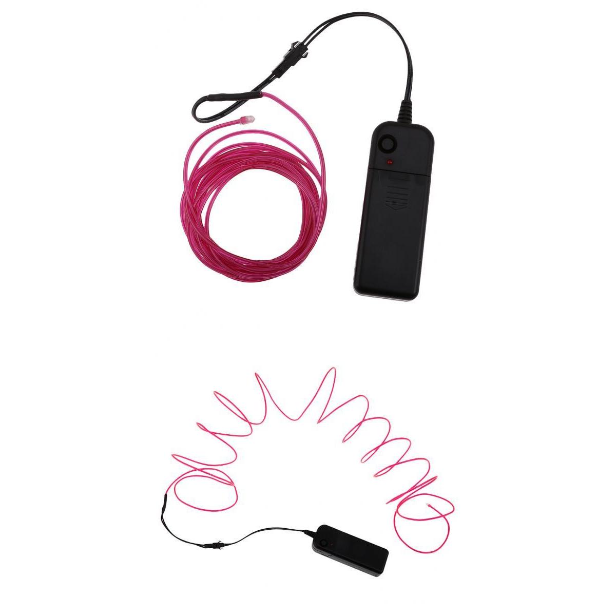 2 Pieces Luminescent LED Glow EL Wire String 3 Meter Light