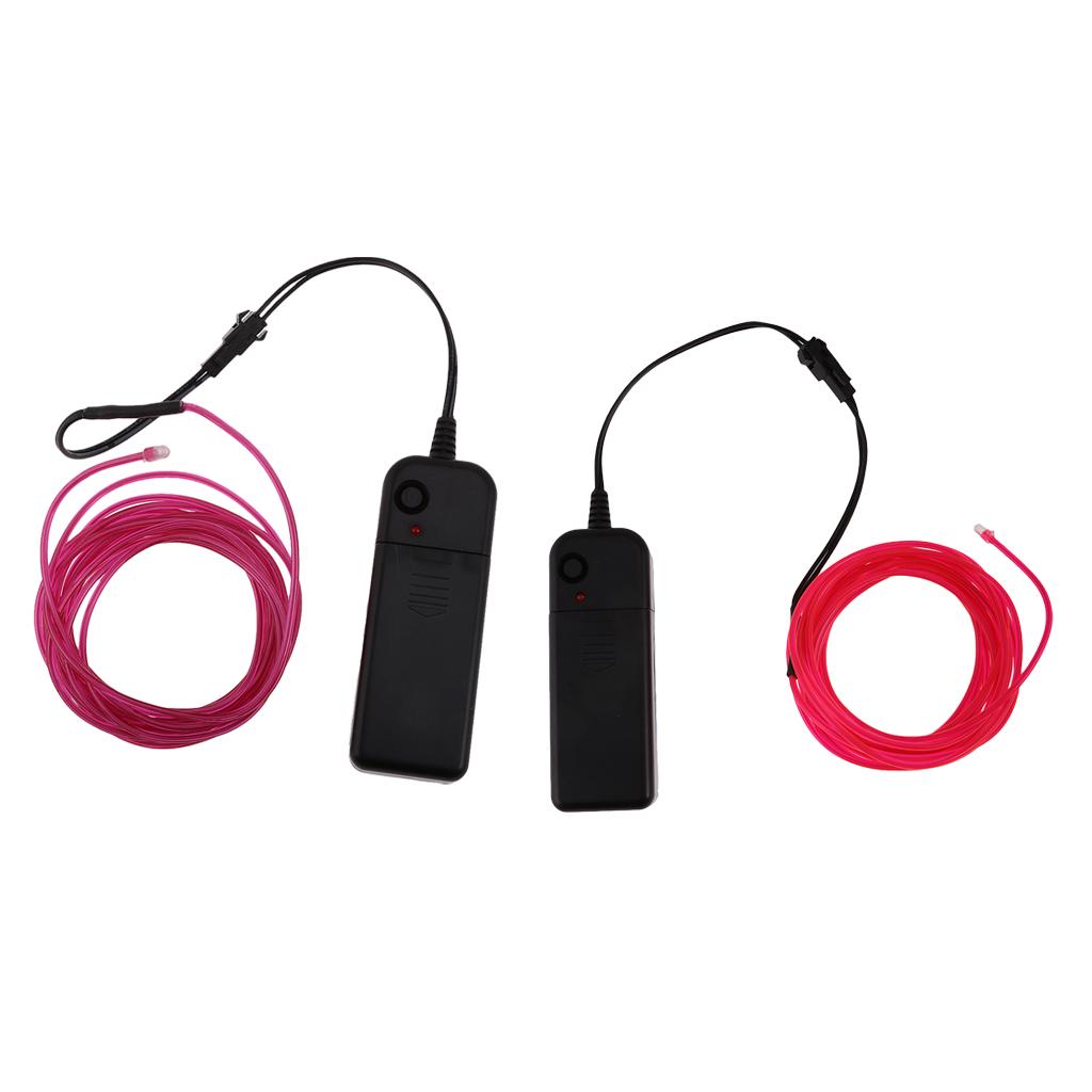 2 Pieces Luminescent LED Glow EL Wire String 3 Meter Light