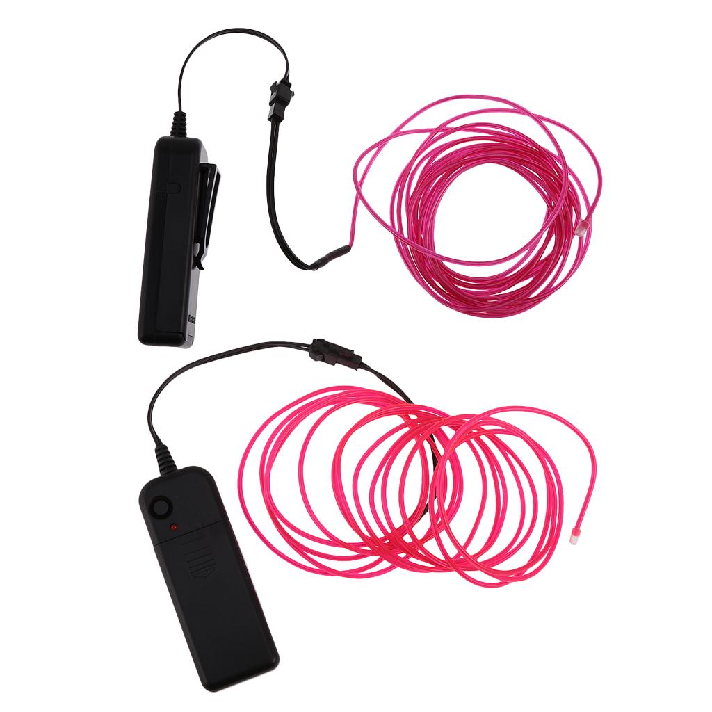 2 Pieces Luminescent LED Glow EL Wire String 3 Meter Light