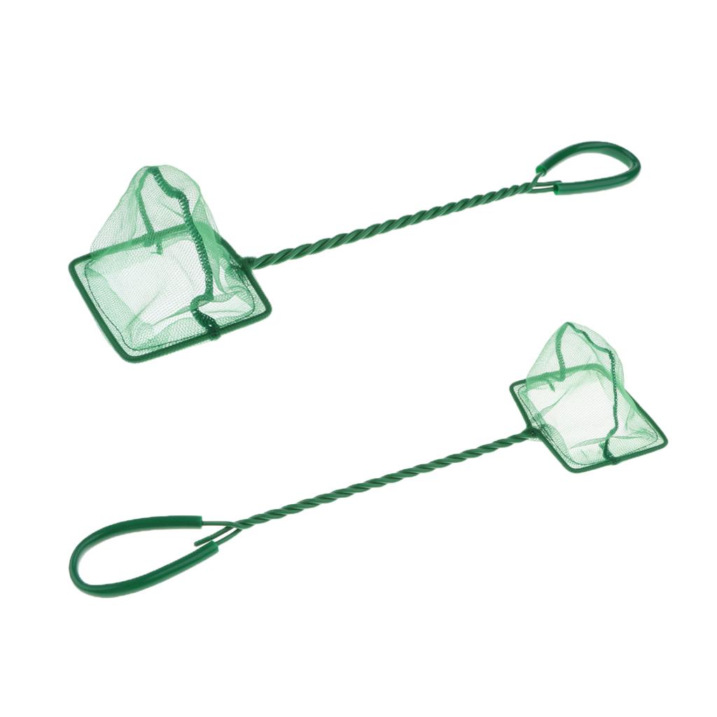 2Pcs Aquarium Fish Tank Fish Net Coldwater Marine Netting 4 & 3 inches