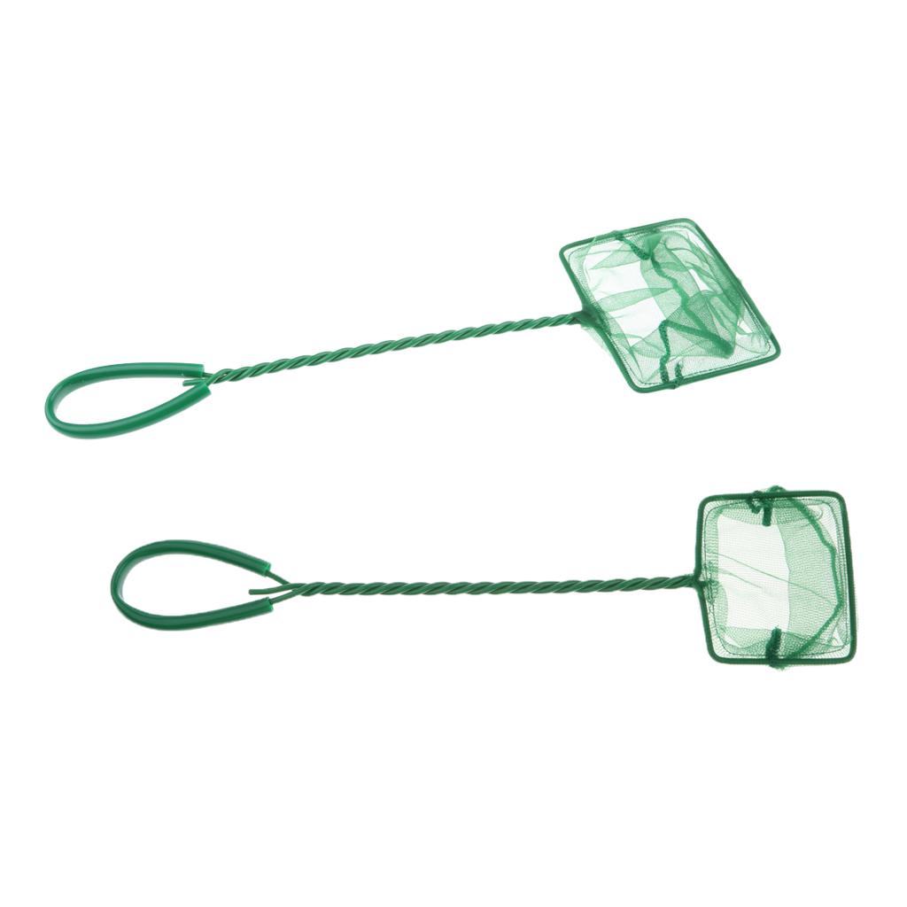 2Pcs Aquarium Fish Tank Fish Net Coldwater Marine Netting 4 & 3 inches