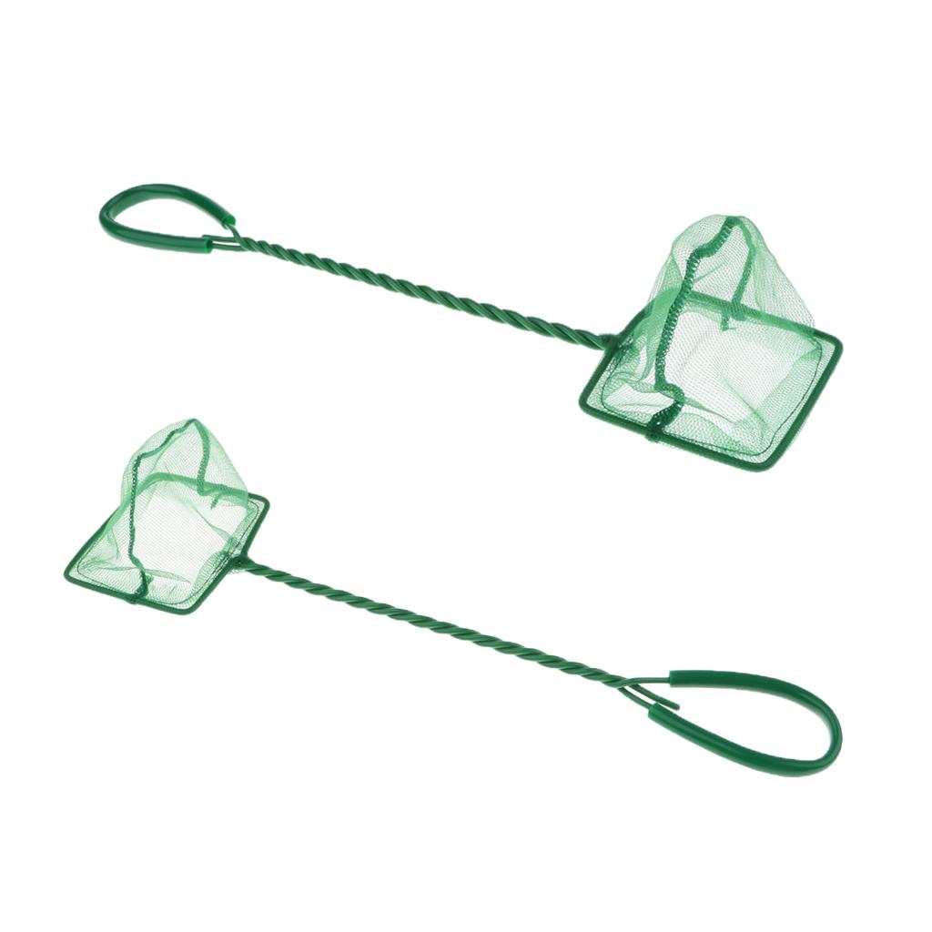 2Pcs Aquarium Fish Tank Fish Net Coldwater Marine Netting 4 & 3 inches