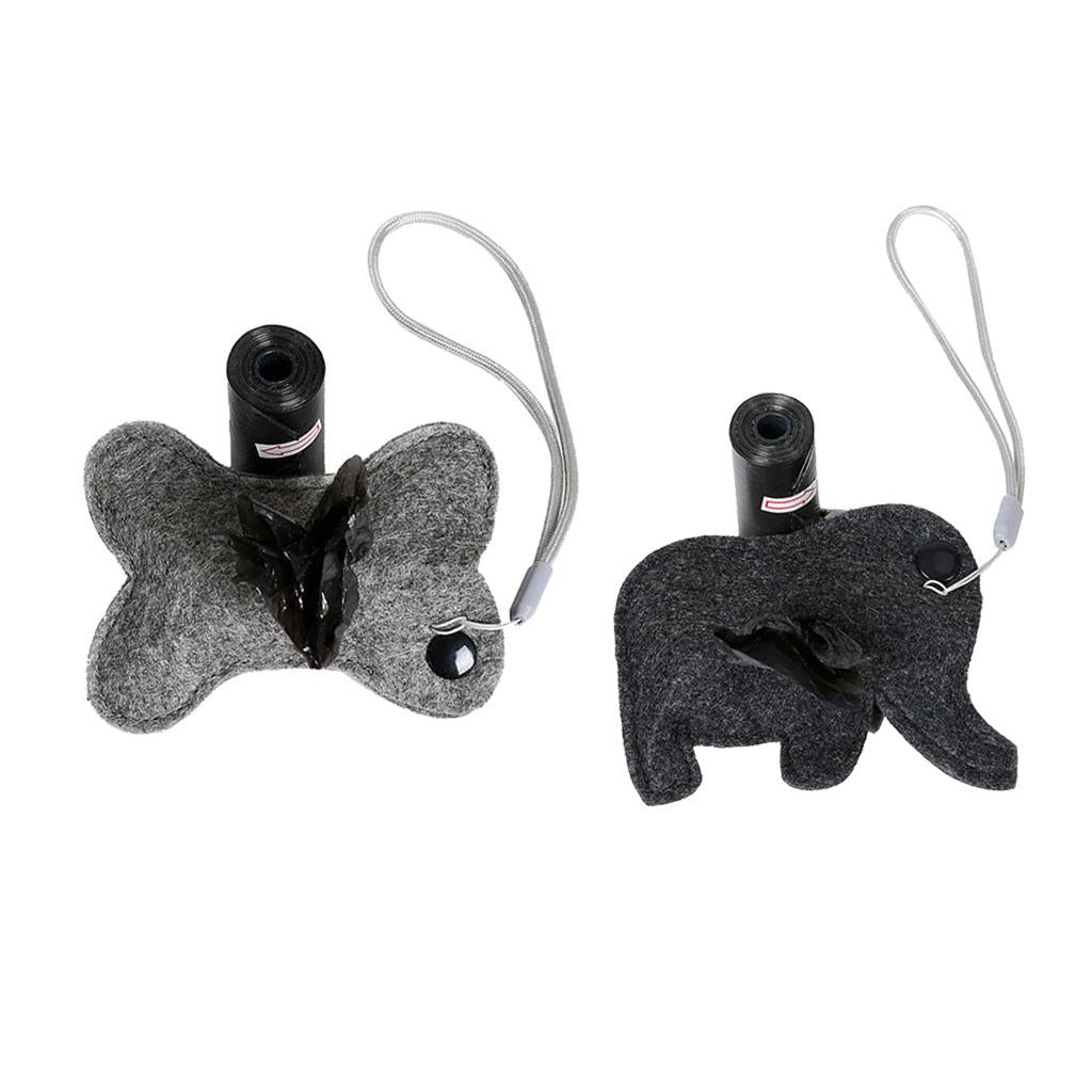2pcs Pet Dog Poop Waste Dispenser Box Poop Removal Disposal Bags Holder