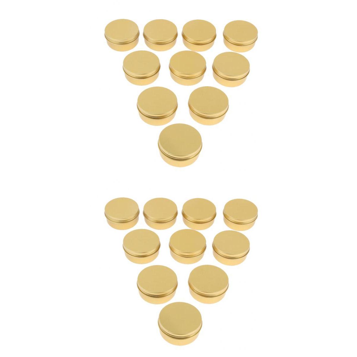 20 Pieces Round Aluminum Cream Empty Lip Balm Candles Container Jars 50g 30g