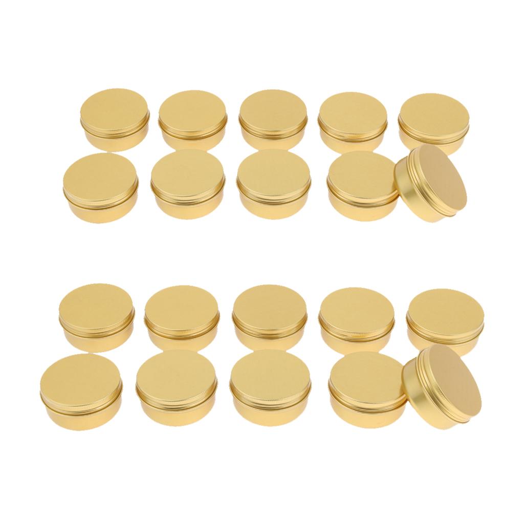 20 Pieces Round Aluminum Cream Empty Lip Balm Candles Container Jars 50g 30g