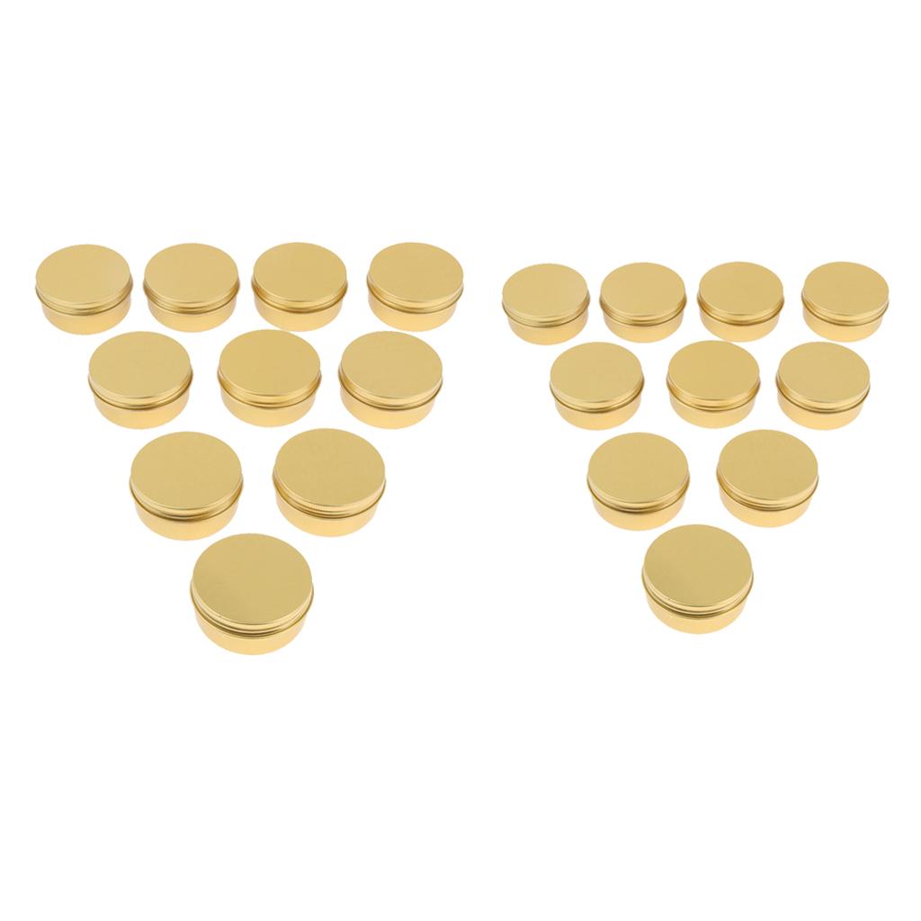 20 Pieces Round Aluminum Cream Empty Lip Balm Candles Container Jars 50g 30g