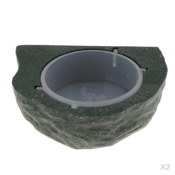 2pcs Mini Magnetic Feeding Ledge Feeder For Gecko Diet, Food or Water Green