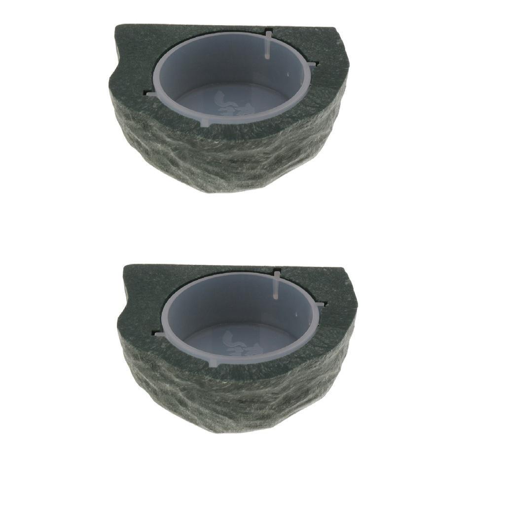 2pcs Mini Magnetic Feeding Ledge Feeder For Gecko Diet, Food or Water Green
