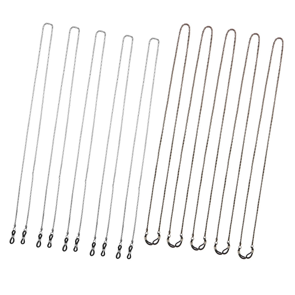 10 Pieces Metal Eyeglass Neck Chain Reading Glasses Sunglasses Strap Holder
