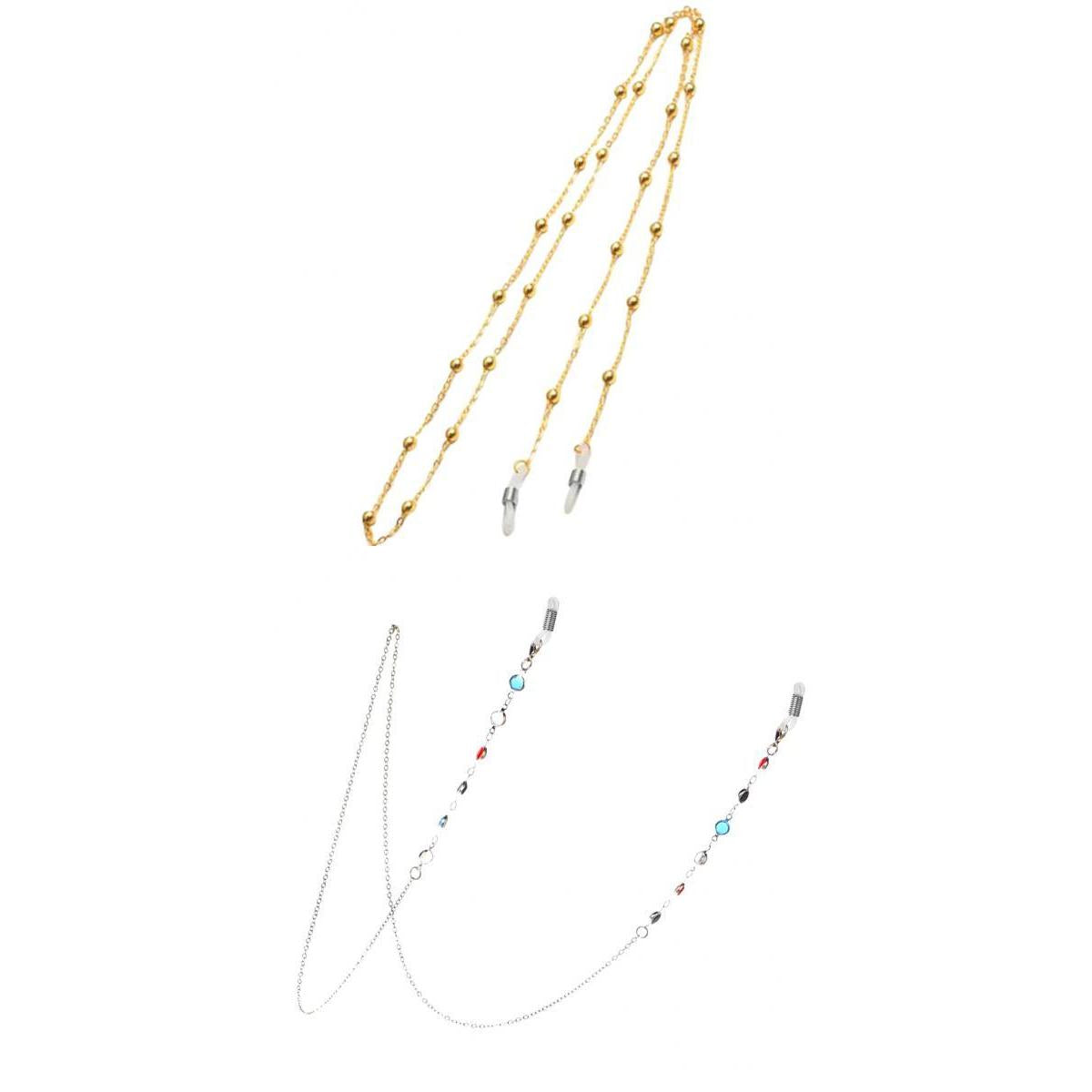 2 Pieces Metal Eyeglasses Chain Cord Sunglasses Spectacles Rope Retainer
