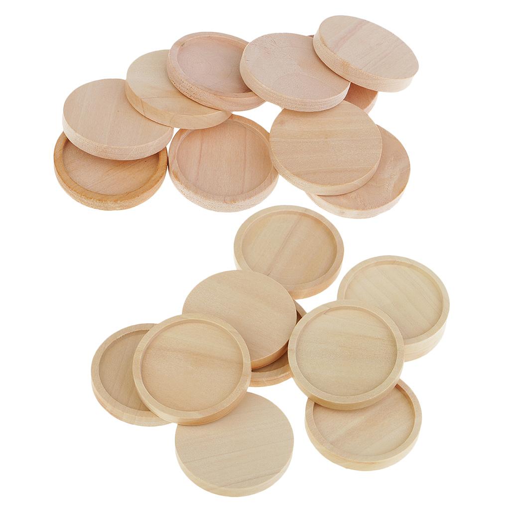 20 Pieces Natural Wooden Stone Base Charms Cabochon Settings Base 25mm 30mm