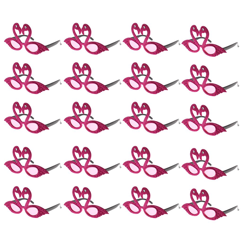 20x Hawaiian Tropical Glitter Flamingo Sunglasses Party Glasses Fancy Dress