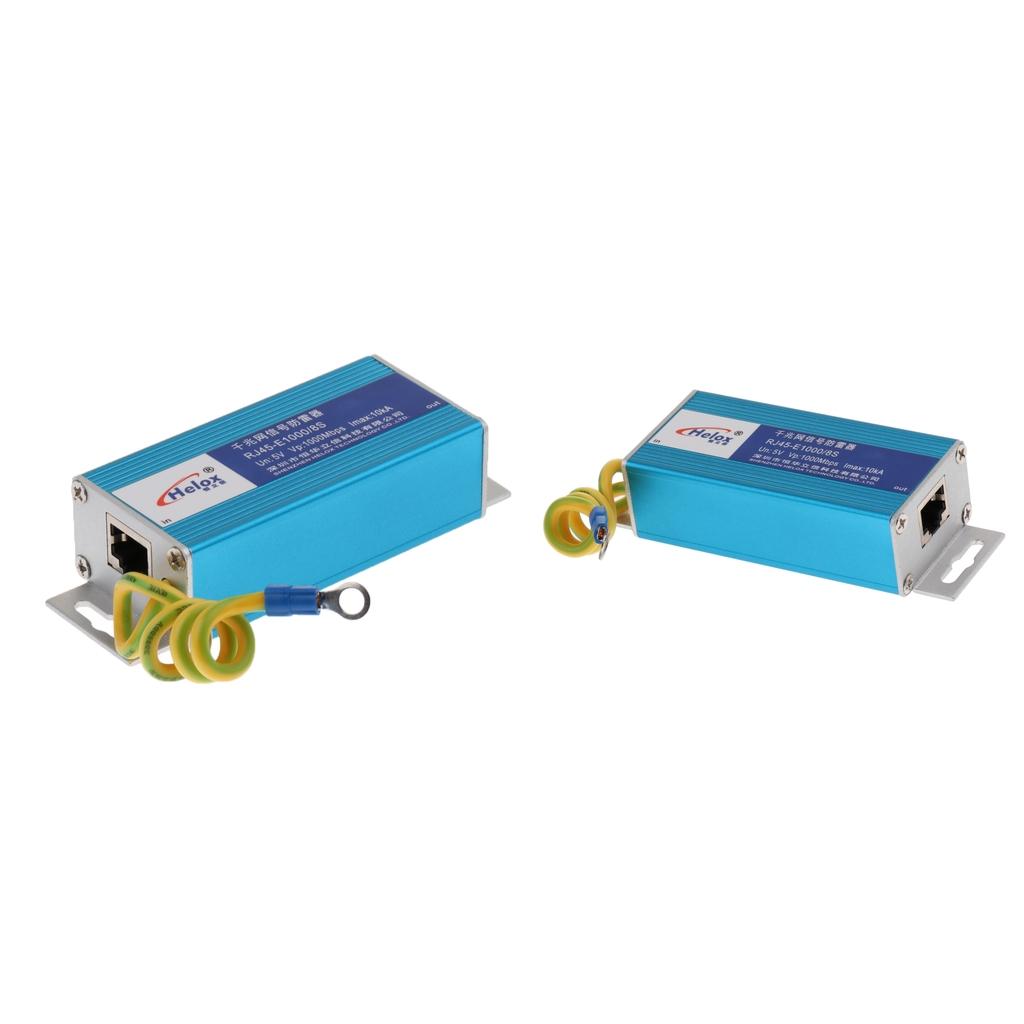 2x RJ-45 Gigabit Ethernet Network Device Surge Protector Arrester