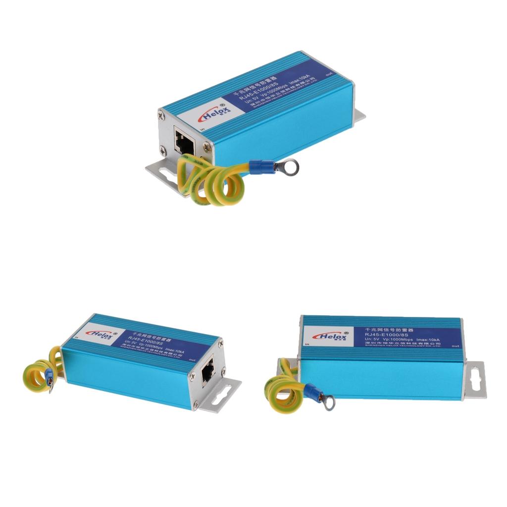 3x RJ-45 Gigabit Ethernet Network Device Surge Protector Arrester