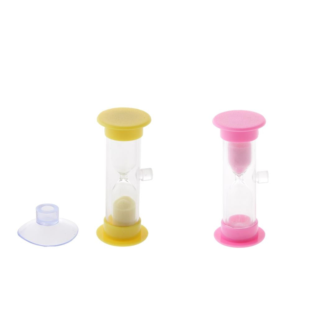 2 pieces 3 Minutes Acrylic Sucker Sandglass Hourglass for Cooking Sand Timer