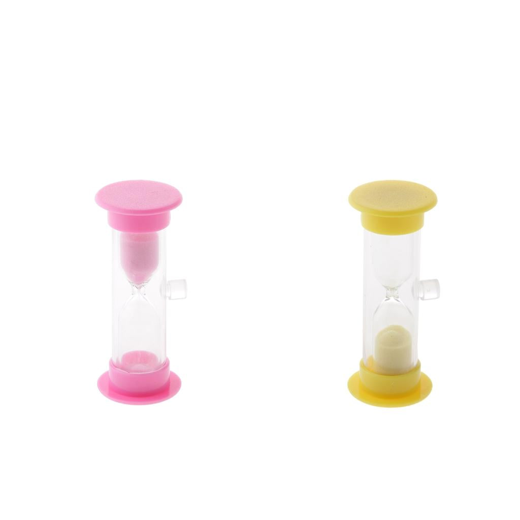 2 pieces 3 Minutes Acrylic Sucker Sandglass Hourglass for Cooking Sand Timer