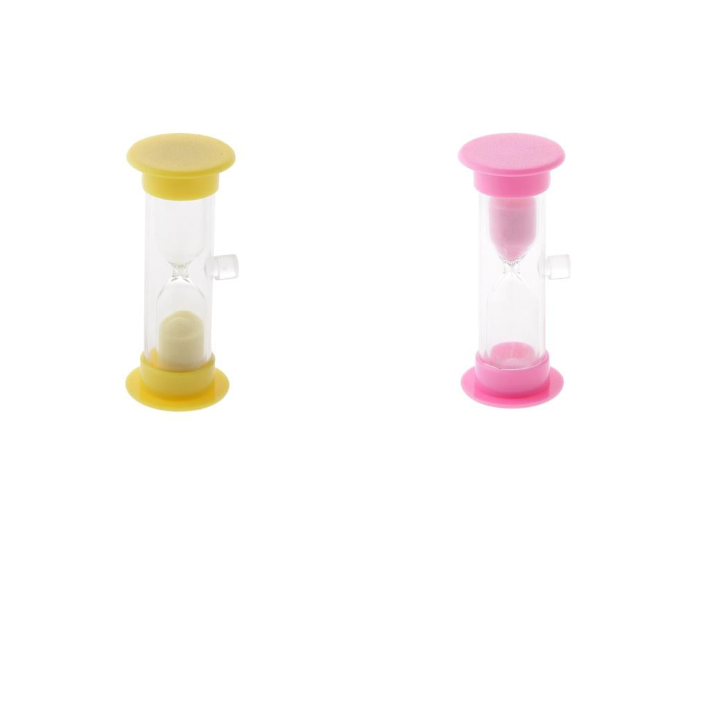 2 pieces 3 Minutes Acrylic Sucker Sandglass Hourglass for Cooking Sand Timer