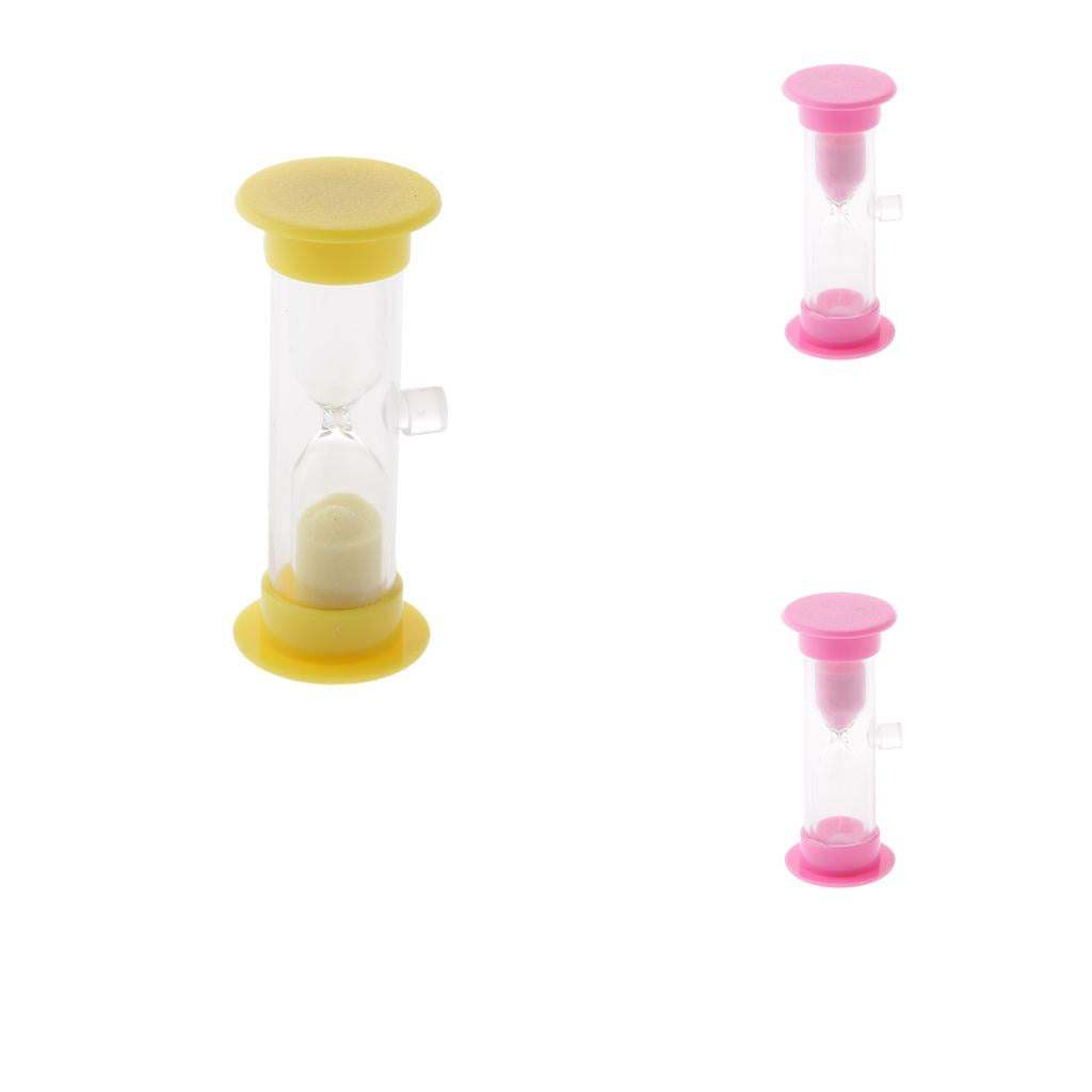 2 pieces 3 Minutes Acrylic Sucker Sandglass Hourglass for Cooking Sand Timer